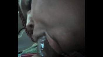 ebony crackhead slow wet sloppy car cumswallow
