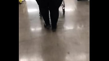 fat man madturbates in store