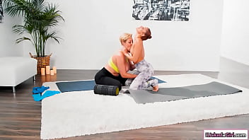 mom and daughter tongue kiss