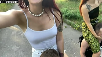 public femdom shoulder riding