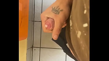 catching someone as they watch me jerk off in public bathroom