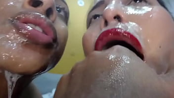 sloppy spit play horny lesbian