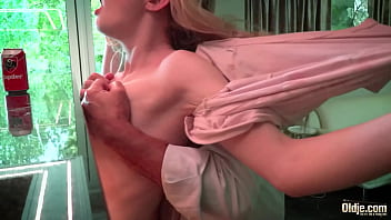 adorable girl with beautiful body gets fucked by an old man