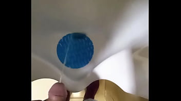 slut watching men piss in public toilet