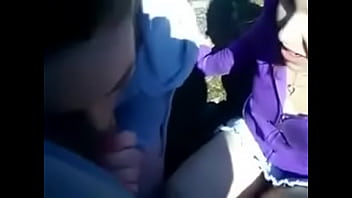 english girlfriend facial outdoors